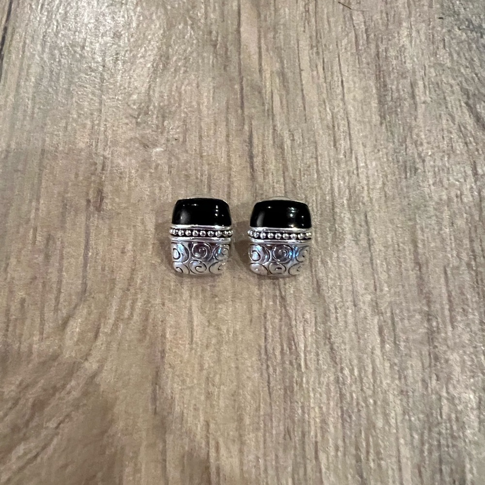Napier Silver & Black Earrings